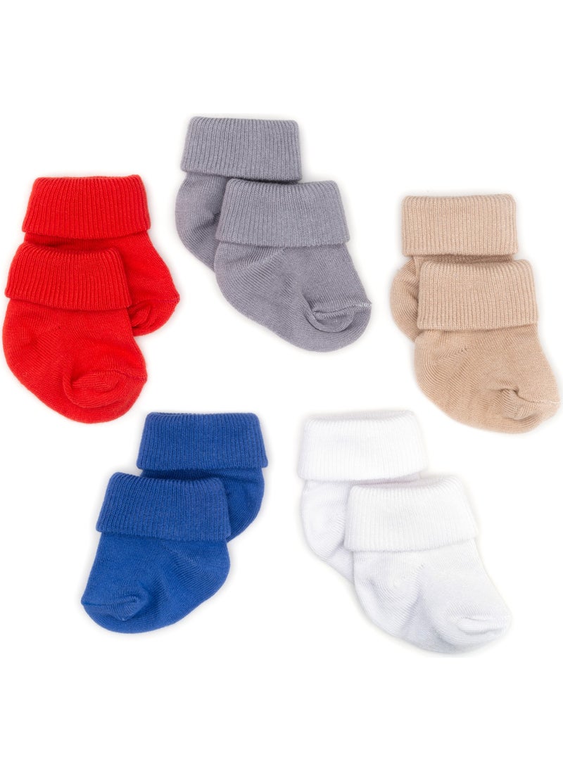 5-Piece Bamboo Newborn Baby Socks I Cold Weather I 0-6 Months