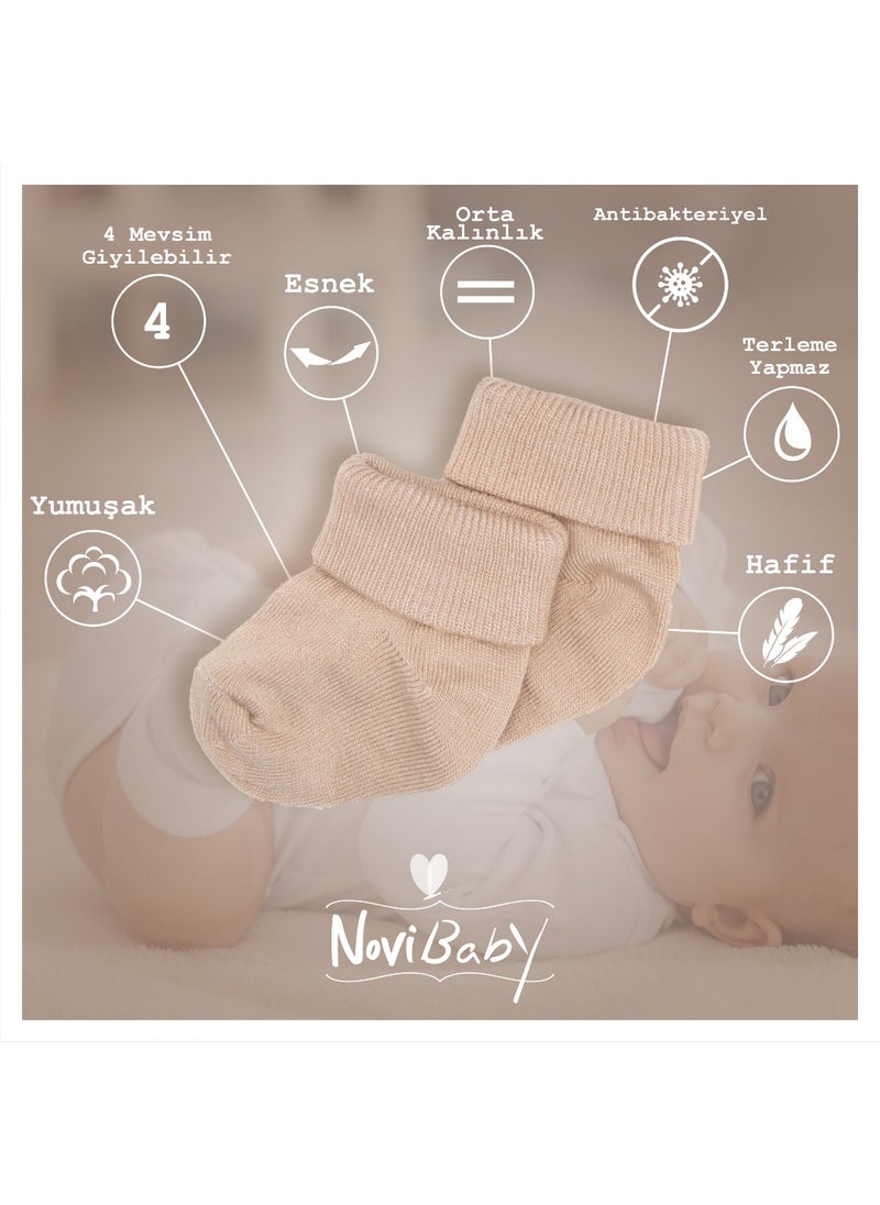 5-Piece Bamboo Newborn Baby Socks I Cold Weather I 0-6 Months