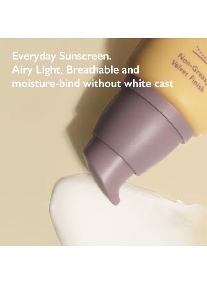 Wonder Black Rice Moisture Airyfit Daily Sunscreen, SPF50+/PA++++ Very High Protection, Non-Greasy Velvet Finish, 50 ml / 1.69 fl.oz