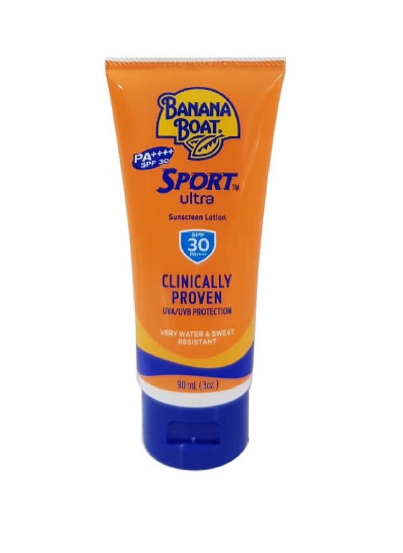 Sport Sunscreen Lotion- SPF30-Avotriplex Formula-Long Lasting UVA/UVB Protection-Sun Tested-Sun Proven-Non Greasy-Quick Absorption-Very Water & Sweat Resistant-Prevent Skin Burn-90ML