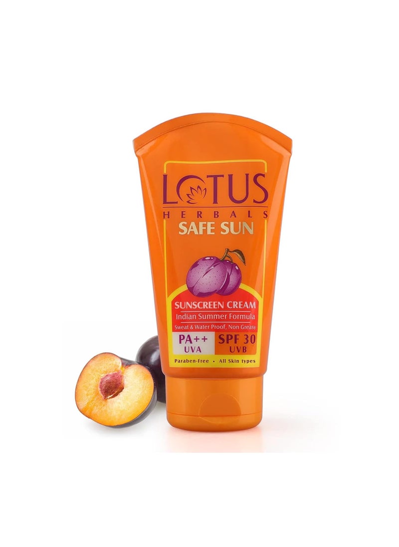 Lotus Herbals Safe Sun Sunblock Spf 30 Pa++| Non greasy | Sweat & Waterproof | Paraben-Free | For all skin types | 50g