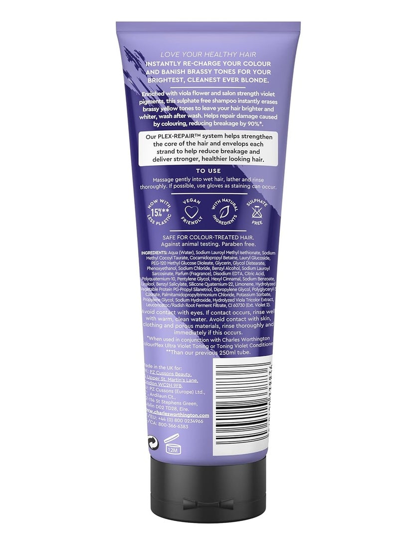 Colourplex Toning Ultra Violet Shampoo Purple Shampoo for Blonde Hair Toning Shampoo for Blondes Purple Pigment Shampoo 250ml