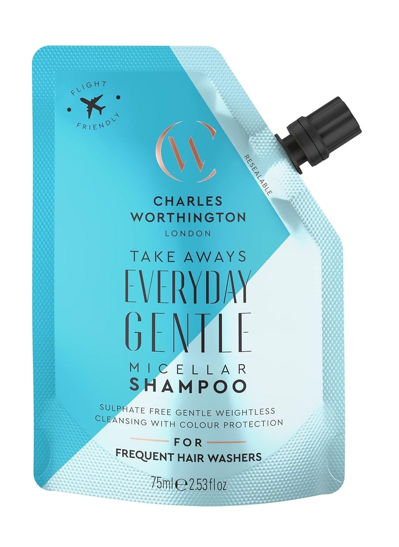 Everyday Gentle Micellar Shampoo Takeaway Travel Size Nourish and Protect Salon Shampoo for Everyday Use 75ml