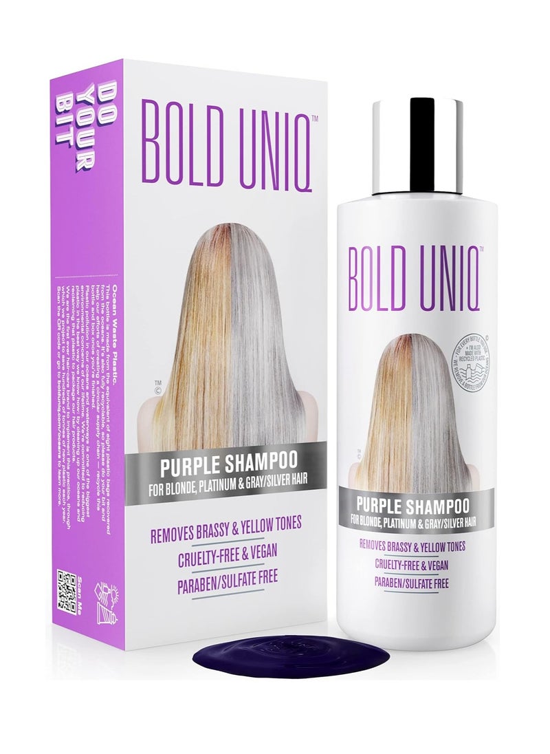 Purple Shampoo for Blonde Hair Toning Shampoo for Blonde Platinum Bleached Grey Ash and Silver Hair Eliminates Brassy Yellow Tones Vegan Paraben and Sulphate Free 237 ml 8 Fl Oz