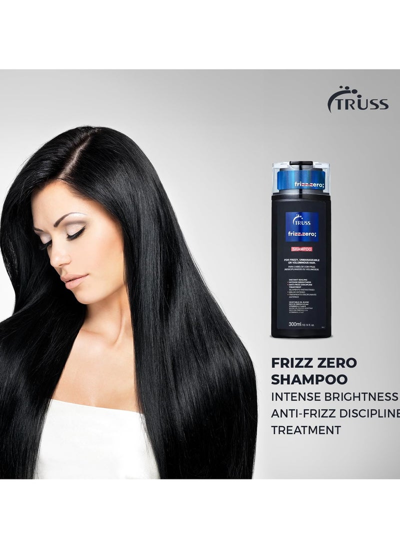 TRUSS Frizz Zero Shampoo - Shampoo For Frizzy Hair - Anti Frizz, Anti Humidity Formula Protects Against Moisture While Providing Volume And Shine And Free Of Split Ends