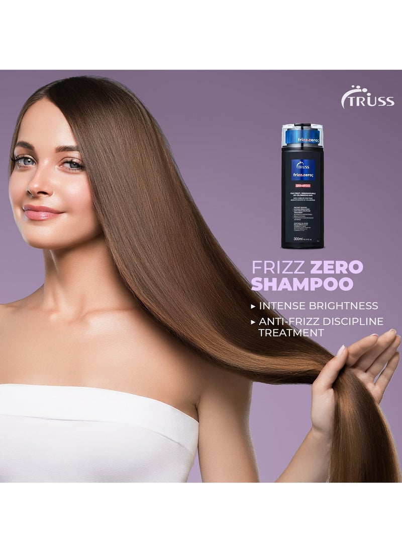 TRUSS Frizz Zero Shampoo - Shampoo For Frizzy Hair - Anti Frizz, Anti Humidity Formula Protects Against Moisture While Providing Volume And Shine And Free Of Split Ends