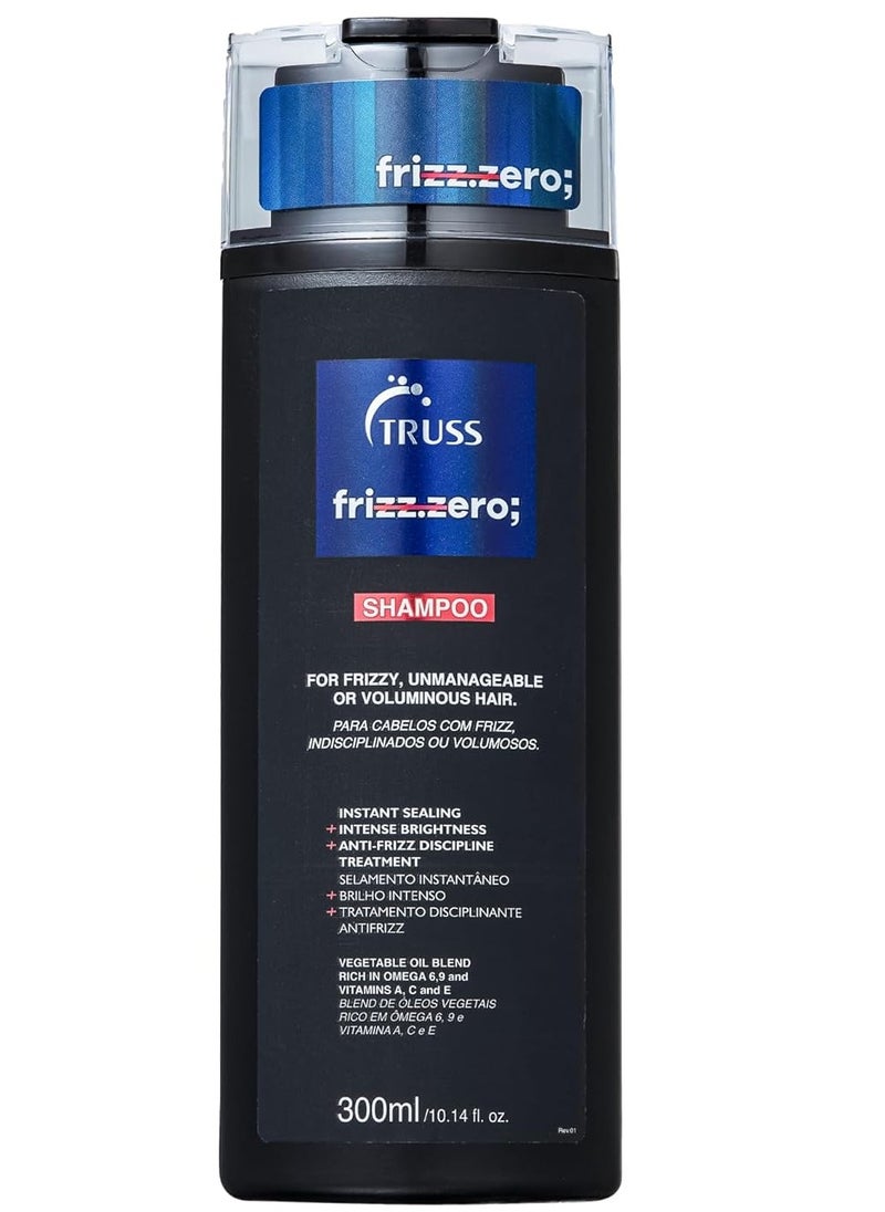 TRUSS Frizz Zero Shampoo - Shampoo For Frizzy Hair - Anti Frizz, Anti Humidity Formula Protects Against Moisture While Providing Volume And Shine And Free Of Split Ends