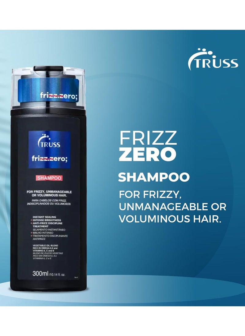 TRUSS Frizz Zero Shampoo - Shampoo For Frizzy Hair - Anti Frizz, Anti Humidity Formula Protects Against Moisture While Providing Volume And Shine And Free Of Split Ends