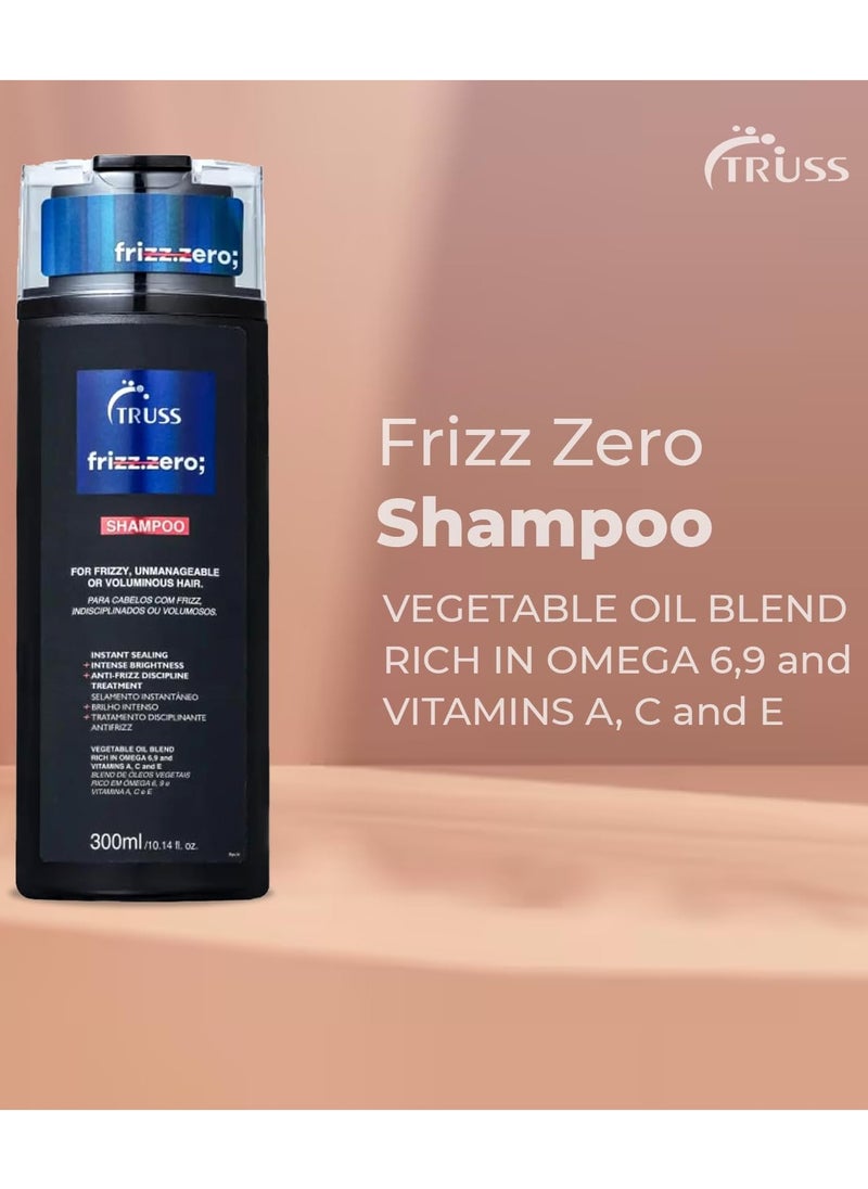 TRUSS Frizz Zero Shampoo - Shampoo For Frizzy Hair - Anti Frizz, Anti Humidity Formula Protects Against Moisture While Providing Volume And Shine And Free Of Split Ends