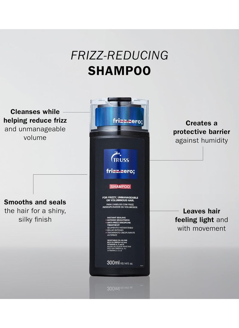 TRUSS Frizz Zero Shampoo - Shampoo For Frizzy Hair - Anti Frizz, Anti Humidity Formula Protects Against Moisture While Providing Volume And Shine And Free Of Split Ends