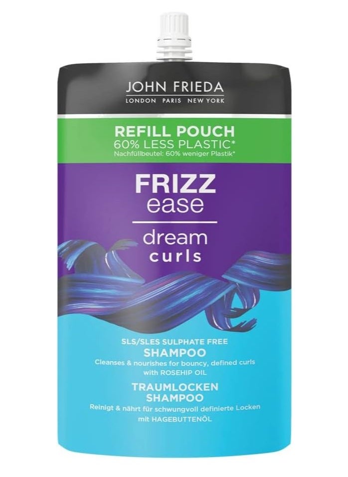 Frizz Ease Dream Curls Shampoo 500ml Refill Pouch For Curly and Wavy Hair