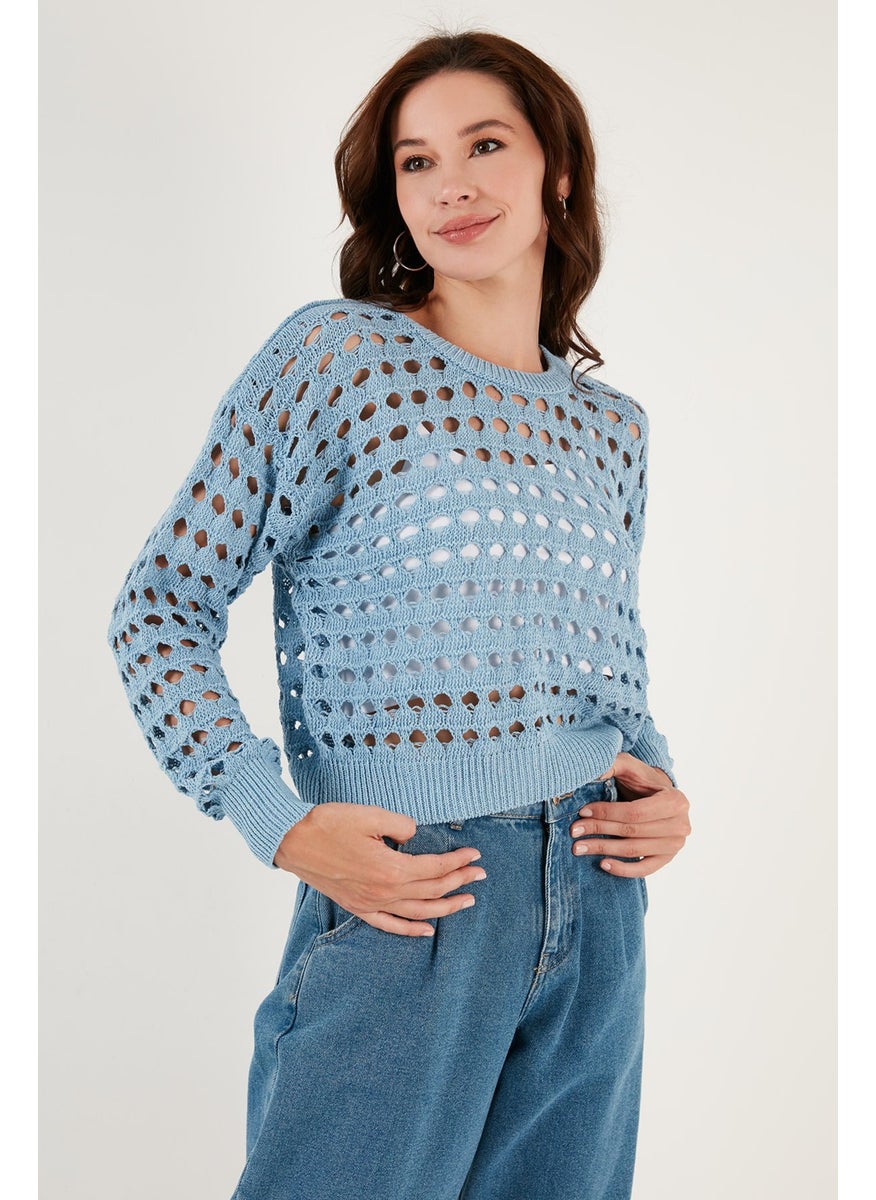 Openwork Knitted Sweater Women's Sweater 6071533