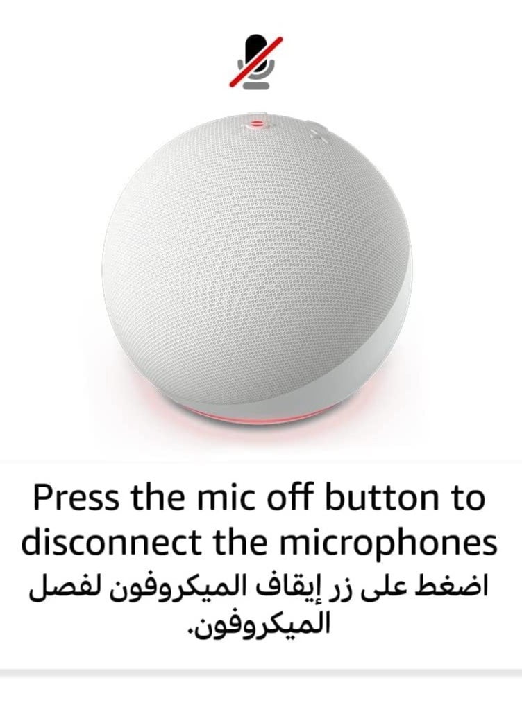 Echo Dot (5th Gen) smart bluetooth speaker with vibrant sound and Alexa Use your voice to control smart home devices, play music or the Quran, and more (speaks English & Khaleeji)  black