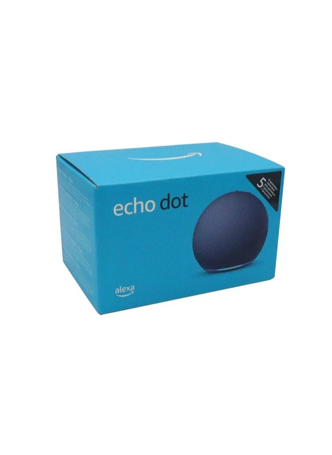 Echo Dot (5rd Gen)  Smart Bluetooth Speaker with Vibrant Sound and Alexa  Use your voice to control smart home devices, play music or the Quran, and more (English and Gulf speaking) navy blue