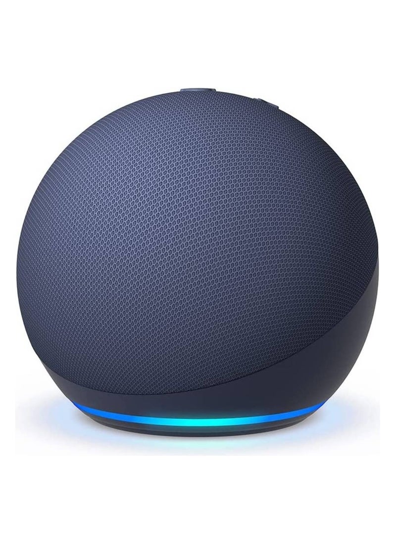 Echo Dot (5rd Gen)  Smart Bluetooth Speaker with Vibrant Sound and Alexa  Use your voice to control smart home devices, play music or the Quran, and more (English and Gulf speaking) navy blue