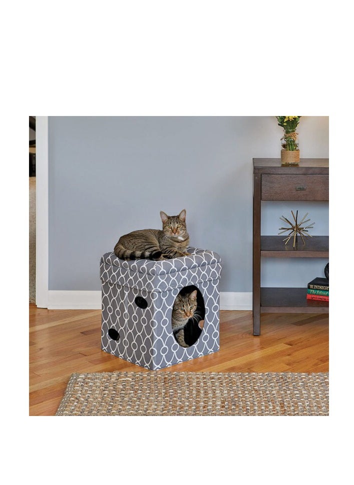 Curious Cat Cube 16 W x 17 H x 16 L – Grey