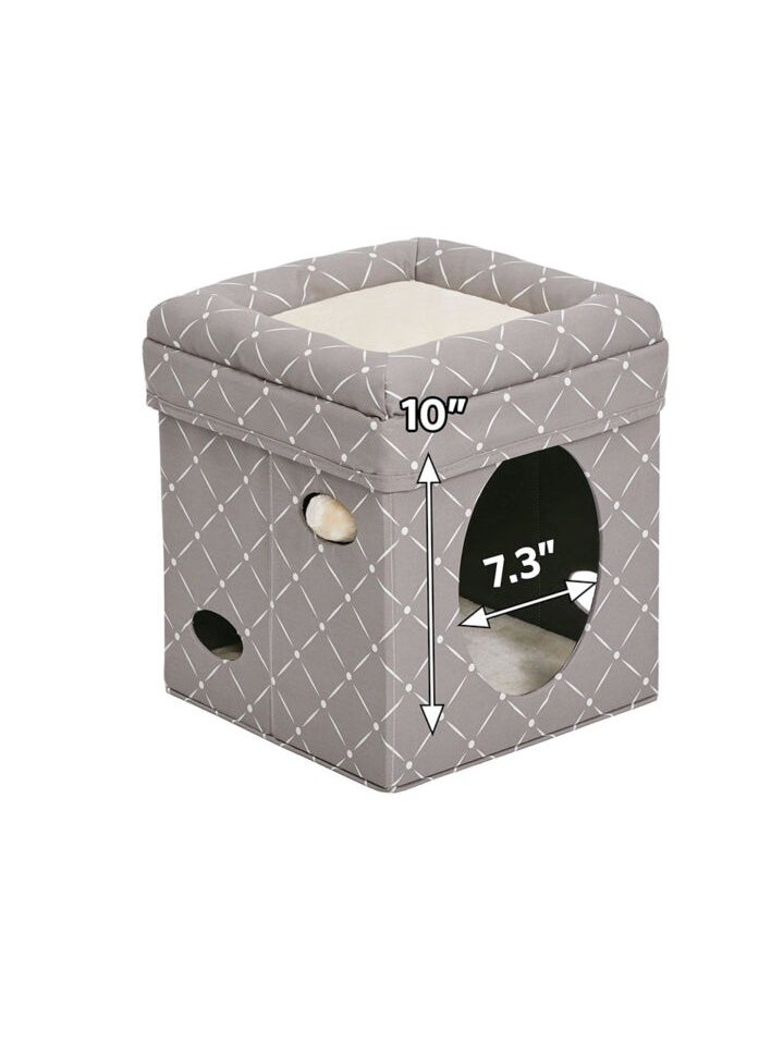 Curious Cat Cube – Mushroom - 16 W x 17 H x 16 L Inches