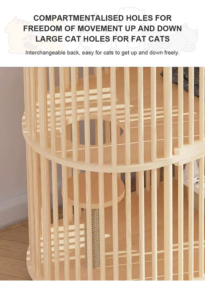 Solid Wood Double-layer Cat House Cat Cage Dog Cage Cat House