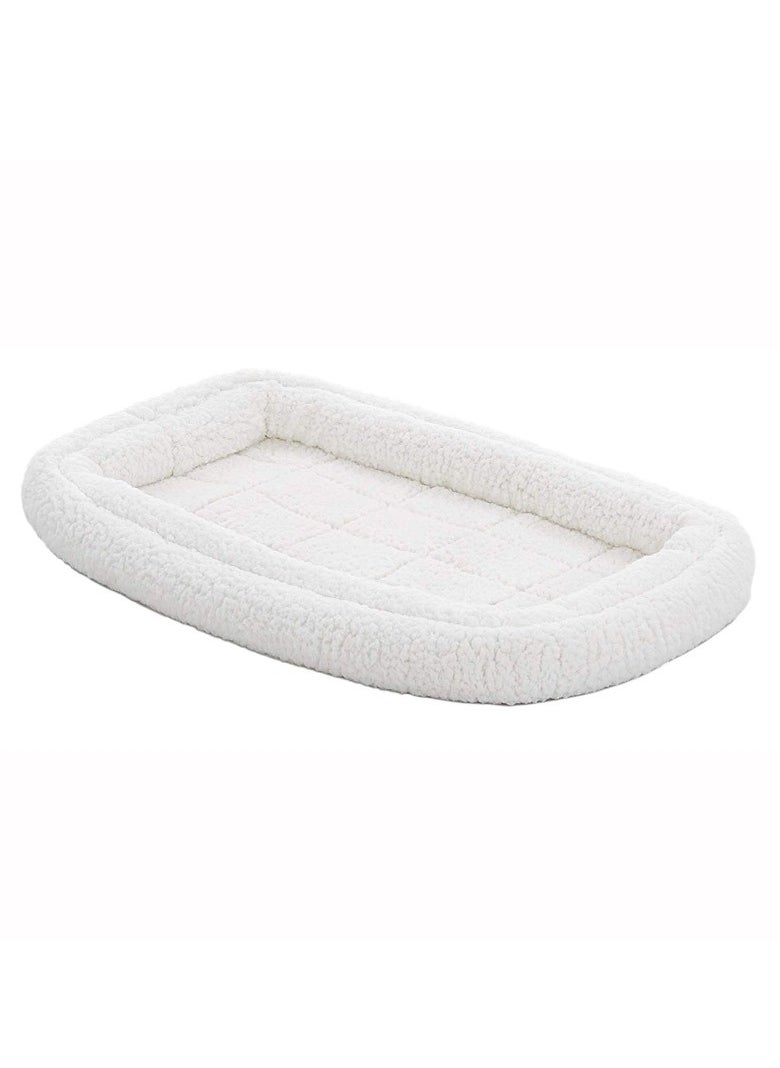 Quiet Time Deluxe Fleece Double Bolster Bed White