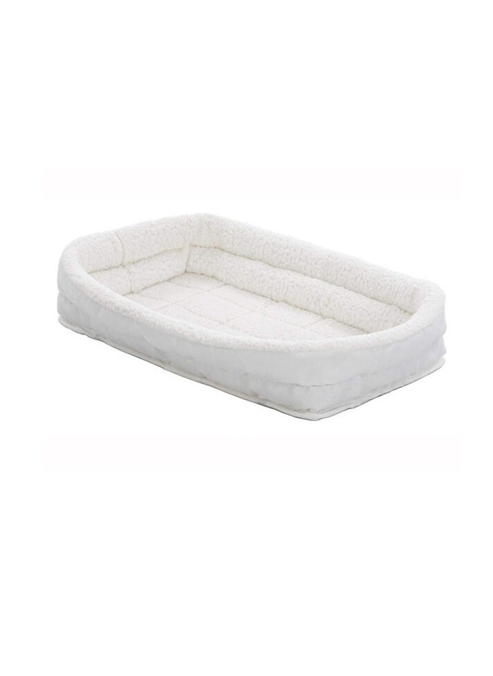 Quiet Time Deluxe Fleece Double Bolster Bed White