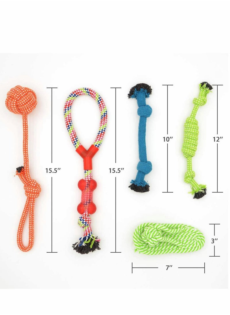 10 Pack Dog Rope Chew Toys Pet Indestructible Cotton Toy Set Puppy Teething Chew Squeaky of War Toys