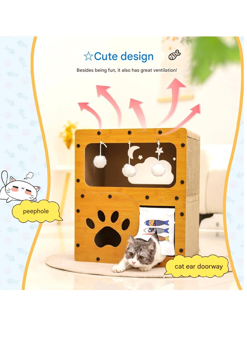 SmartMaster Cat Sharpener for Cat House, 3rd Floor, High Density Cardboard, Cat Tower, Cat Bed, Furniture Toy Included, Prevent Lack of Exercise, Relieve Stress, Easy to Assemble, Double Sided