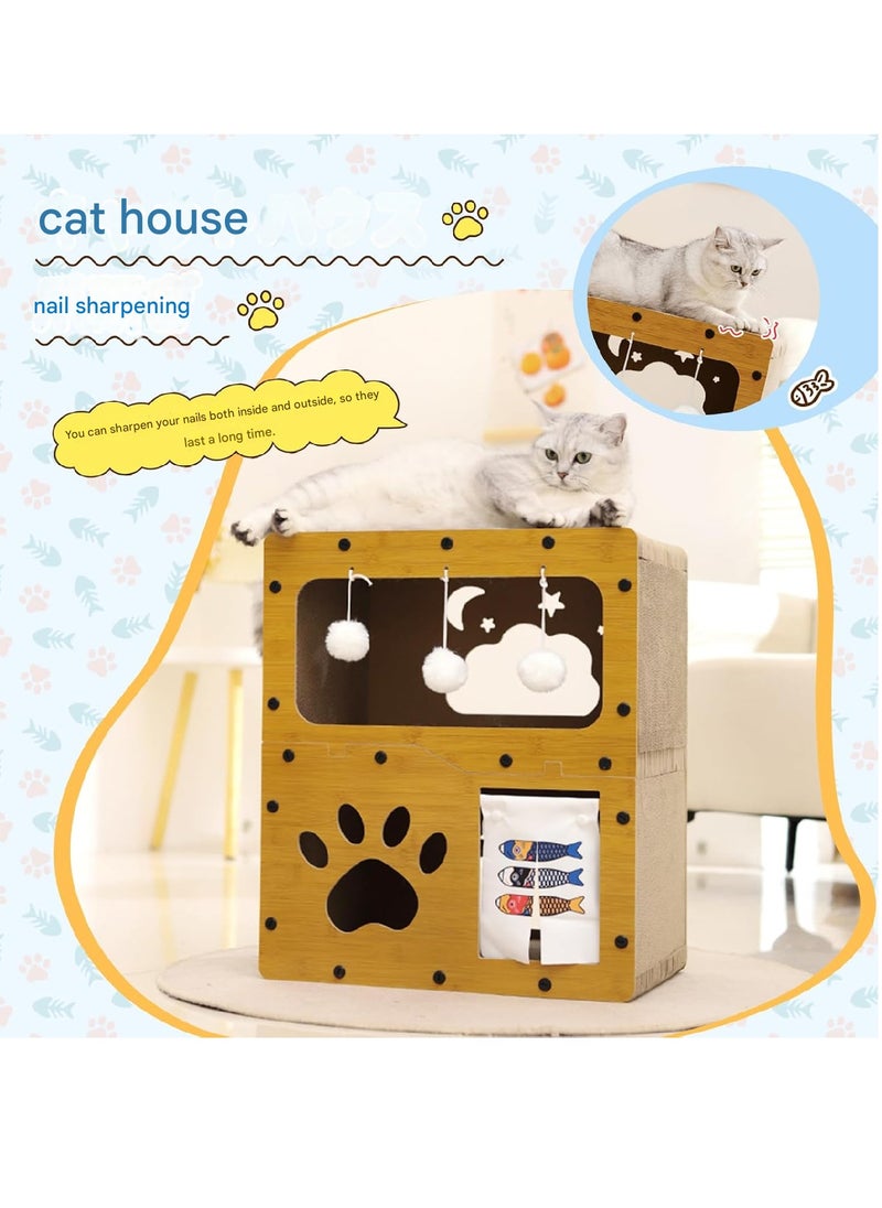 SmartMaster Cat Sharpener for Cat House, 3rd Floor, High Density Cardboard, Cat Tower, Cat Bed, Furniture Toy Included, Prevent Lack of Exercise, Relieve Stress, Easy to Assemble, Double Sided