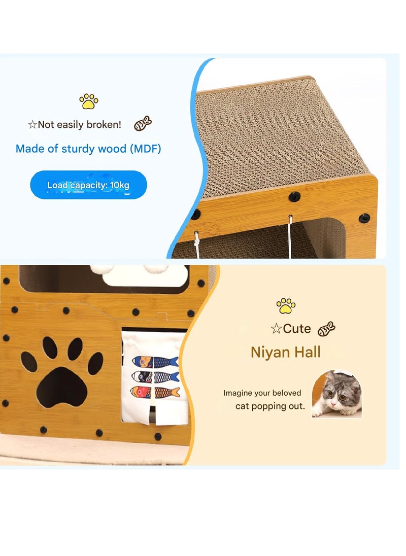 SmartMaster Cat Sharpener for Cat House, 3rd Floor, High Density Cardboard, Cat Tower, Cat Bed, Furniture Toy Included, Prevent Lack of Exercise, Relieve Stress, Easy to Assemble, Double Sided