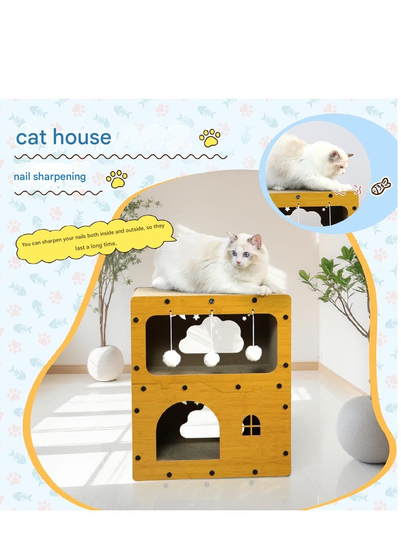 SmartMaster Cat Sharpener for Cat House, 3rd Floor, High Density Cardboard, Cat Tower, Cat Bed, Furniture Toy Included, Prevent Lack of Exercise, Relieve Stress, Easy to Assemble, Double Sided