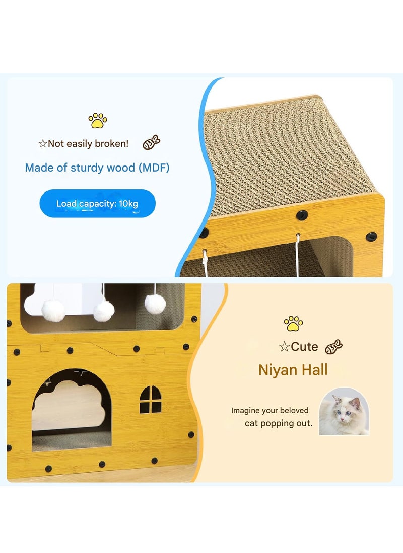 SmartMaster Cat Sharpener for Cat House, 3rd Floor, High Density Cardboard, Cat Tower, Cat Bed, Furniture Toy Included, Prevent Lack of Exercise, Relieve Stress, Easy to Assemble, Double Sided