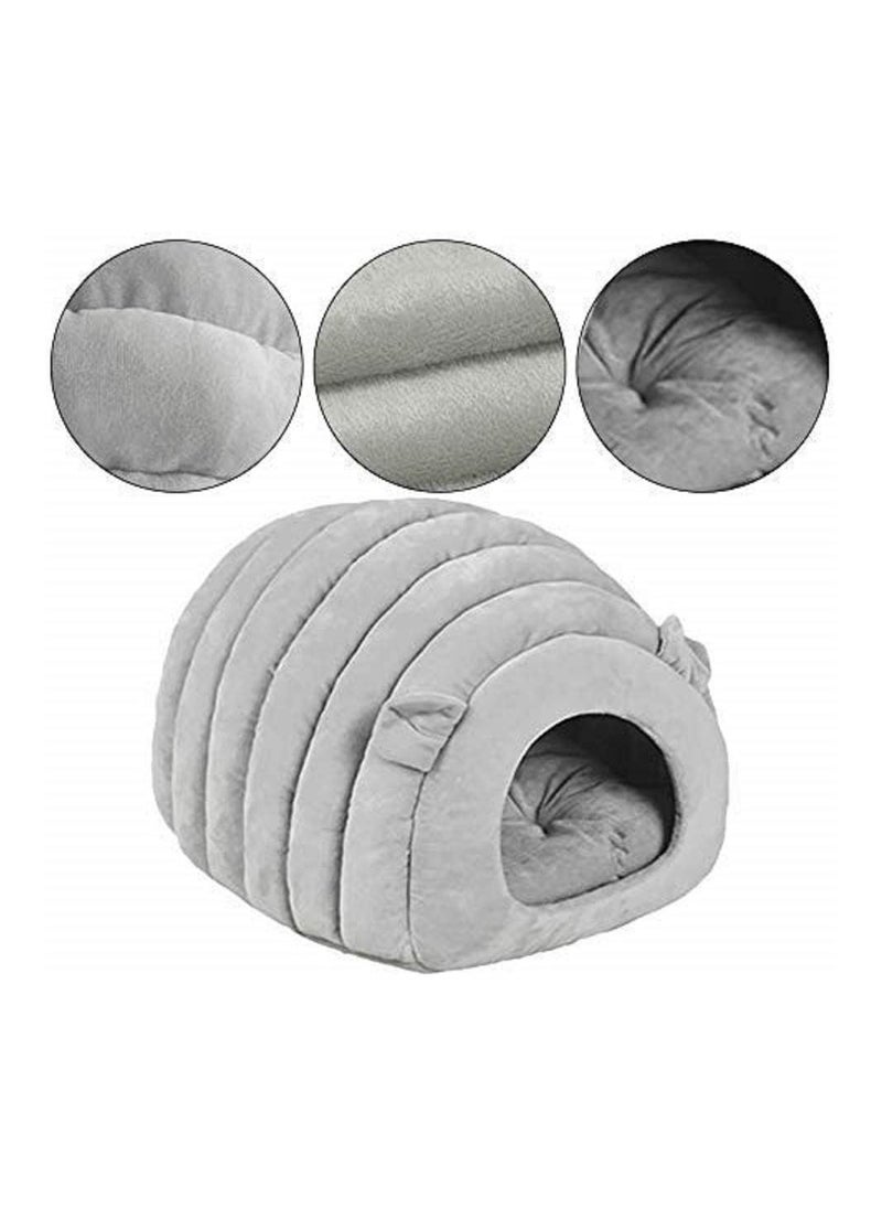 Indoor Warm Igloo Cat House, Caterpillar Shape Semi-enclosed Comfortable Soft Non-slip Orange Three-dimensional Cat House Removable Washable Inner Cushion Cat Bed