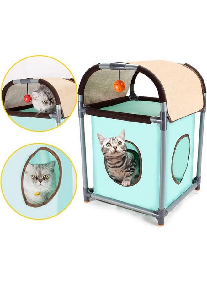 Detachable Combination Cat Furniture Cat Hole Tunnel Cat Scratch Board Sisal Claw Cat Climbing Frame Oxford Cloth 41X41X60Cm