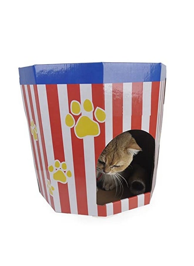 Cute Cat House Cat Bed Interior Cardboard Popcorn Design Cat Play House