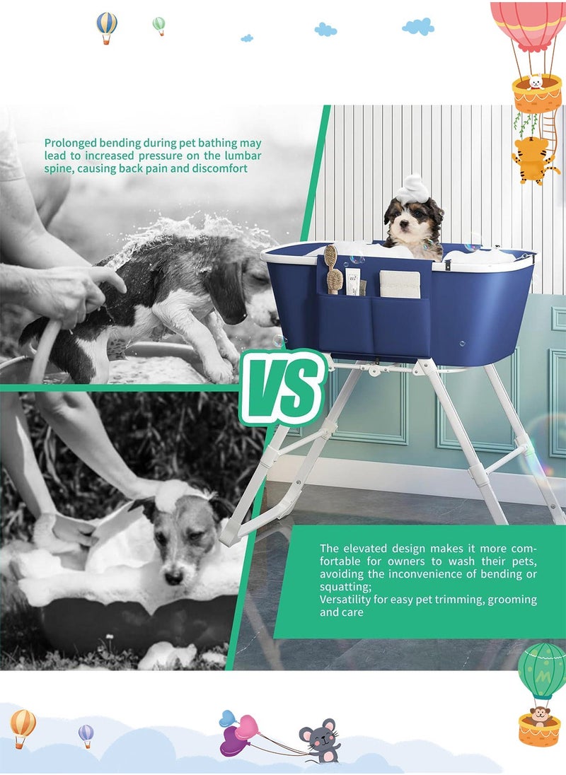 Pet Bathtub Dog Bathing Basin Collapsible Pet Bathing Stand Portable Dog Washing Station for Home Bathing