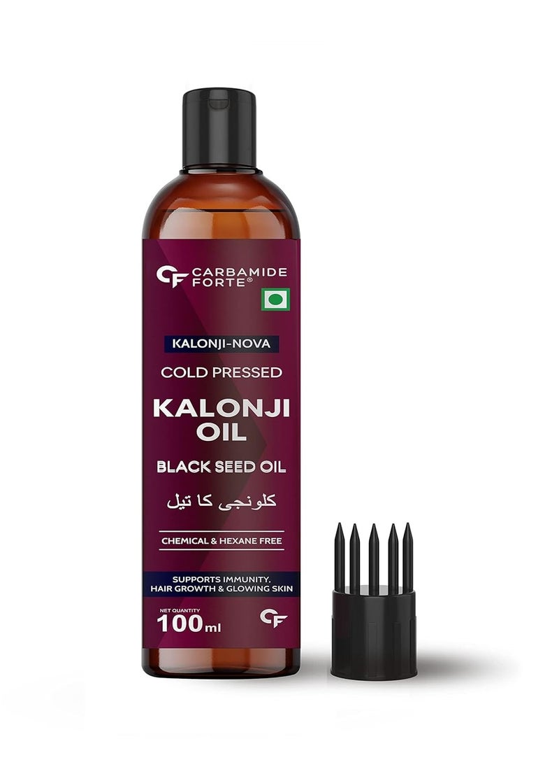 Carbamide Forte Cold Pressed Kalonji Oil for Hair Growth- Pure Black Seed Oil for Hair Growth & Skin - Virgin Grade Nigella Sativa - 100ml