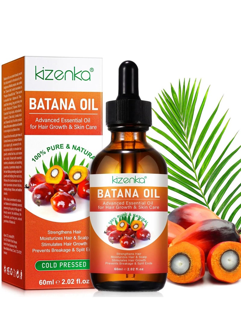 60ml Natural Batana Oil for Hair Care Hair Conditioner Oil for Thin Hair Repair Damaged Hair Nourishes Thin Hair Scalp Skin and Loss Hair Growth Fit for All Hair Types Raw Batana Hair Oil