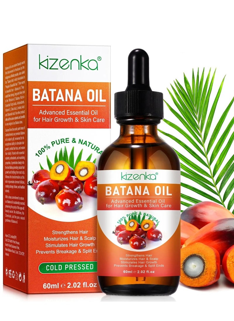 60ml Natural Batana Oil for Hair Care Hair Conditioner Oil for Thin Hair Repair Damaged Hair Nourishes Thin Hair Scalp Skin and Loss Hair Growth Fit for All Hair Types Raw Batana Hair Oil