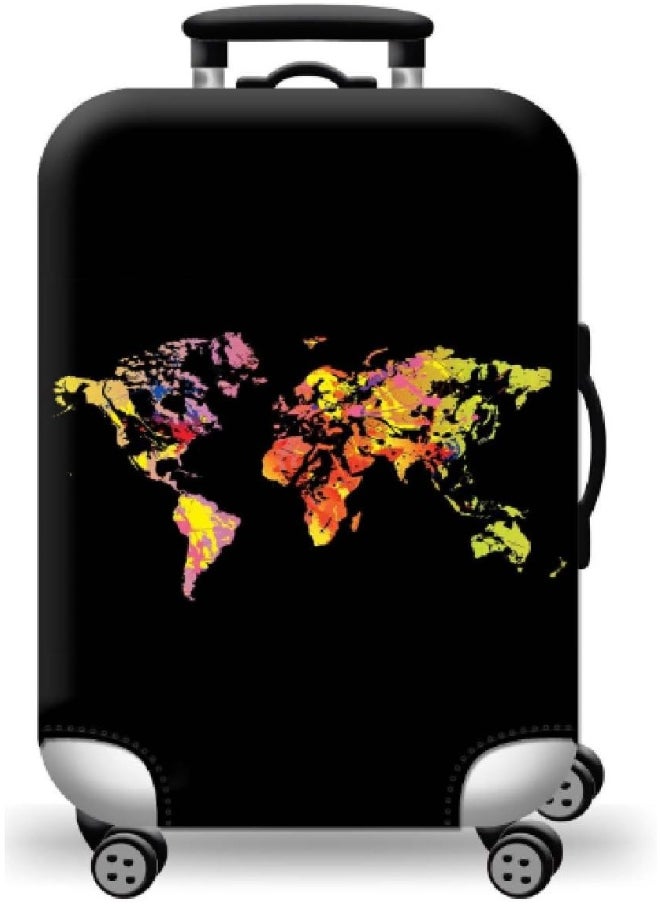 Worldmap Luggage Cover - Embark On Your Adventures With A Worldmap Design To Inspire Your Wanderlust (Large Size)