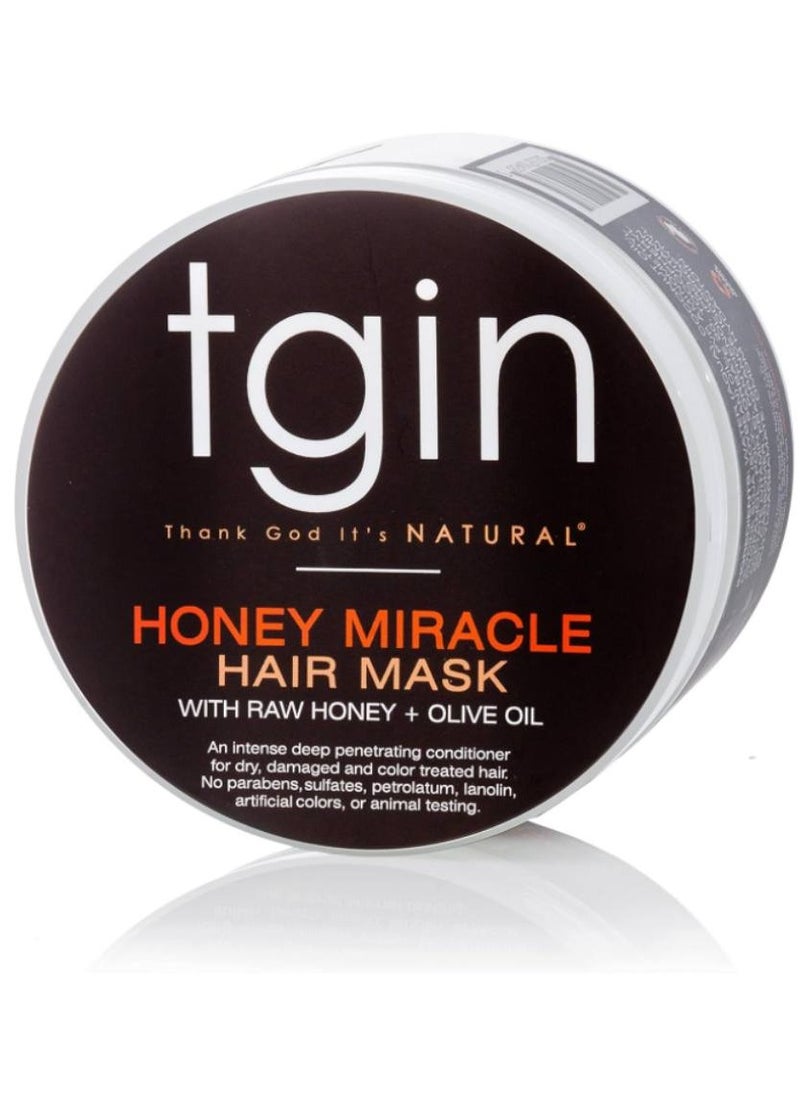 Thank God It's Natural tgin Honey Miracle Hair Mask Deep Conditioner with Raw & Olive Oil 12 oz