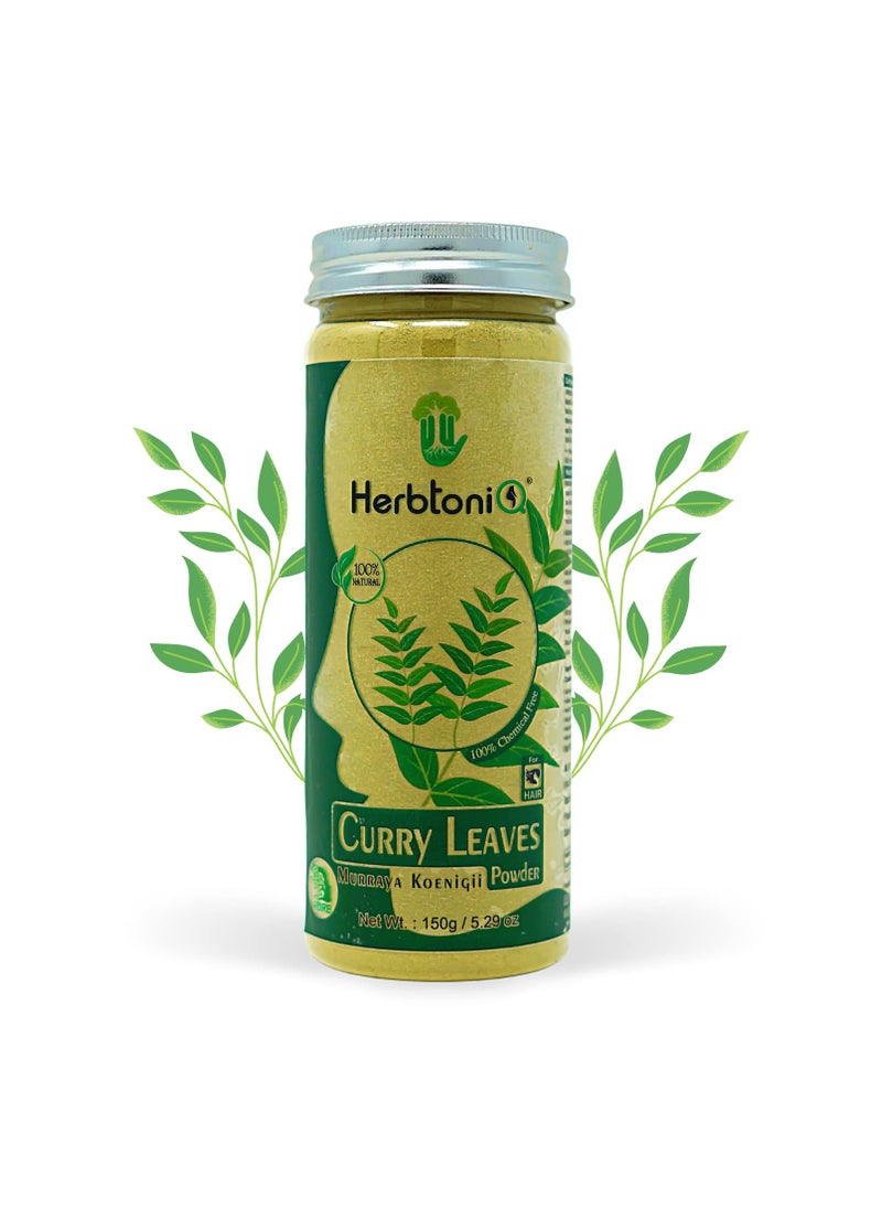 Herbtoniq Natural Curry Leaves Powder for Hair Care Pack (Murraya Koenigii) Scalp Moisturizing, Hair Follicle Strengthening, Improve Hair Health - 150g