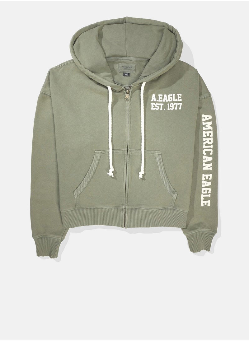 AE Puffy Graphic Zip-Up Hoodie