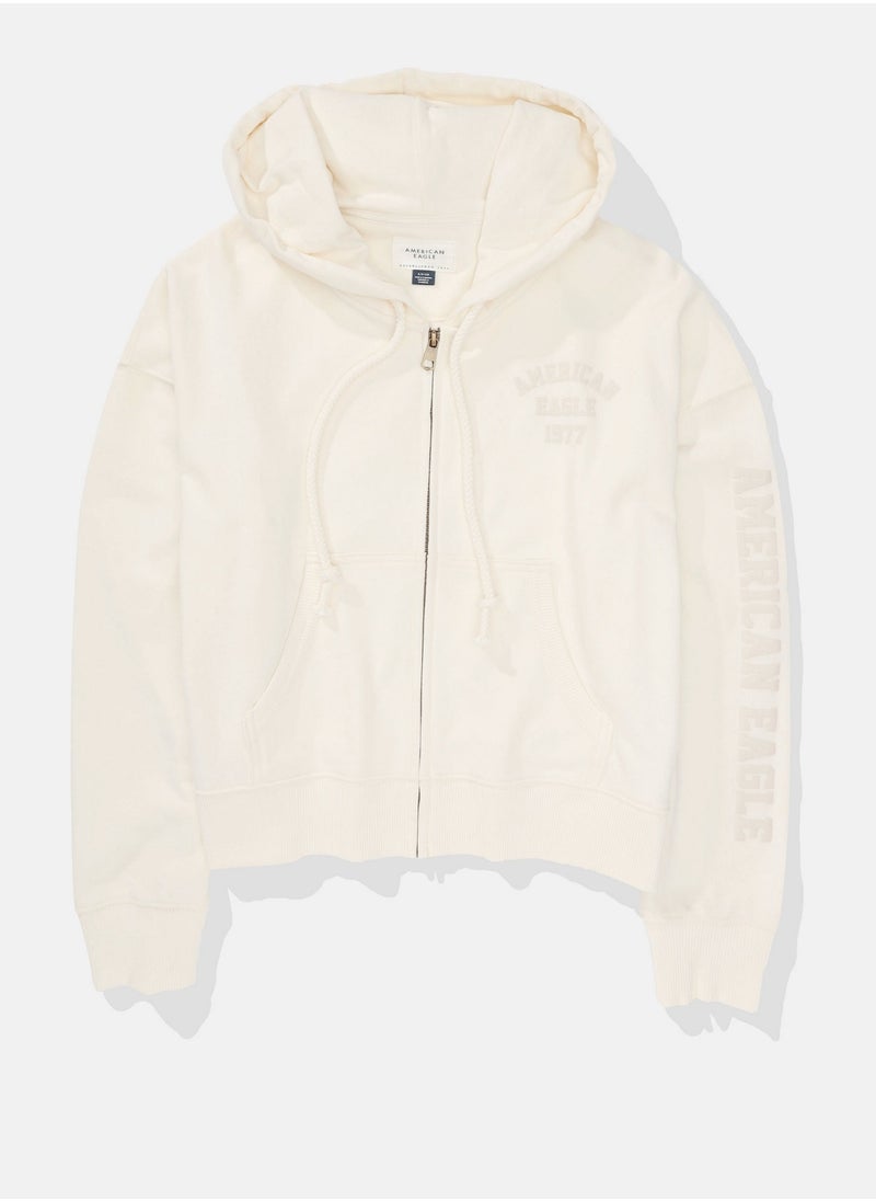 AE Puffy Graphic Zip-Up Hoodie