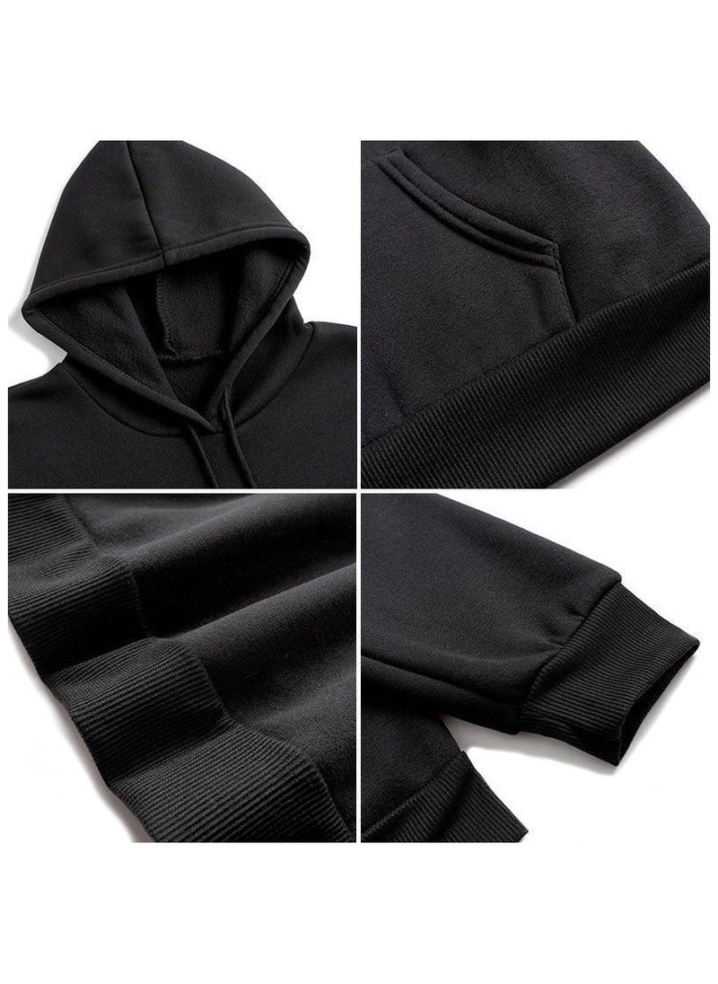 Unisex Hoodies Long-Sleeved Printed Tops Casual Sweatshirts of Soft Cotton Sportswear Fashion Youth Pullovers with Drawstrings and Large Pockets for Daily Wear