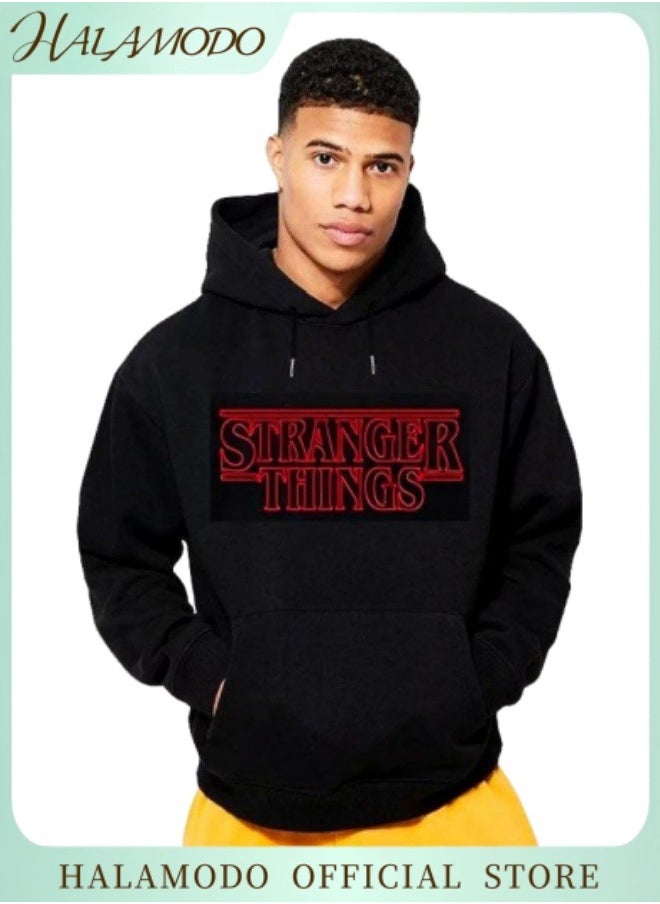 Unisex Hoodies Long-Sleeved Printed Tops Casual Sweatshirts of Soft Cotton Sportswear Fashion Youth Pullovers with Drawstrings and Large Pockets for Daily Wear