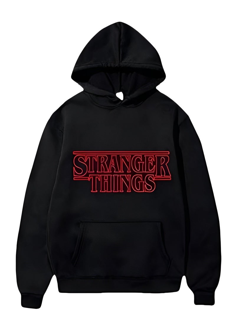 Unisex Hoodies Long-Sleeved Printed Tops Casual Sweatshirts of Soft Cotton Sportswear Fashion Youth Pullovers with Drawstrings and Large Pockets for Daily Wear