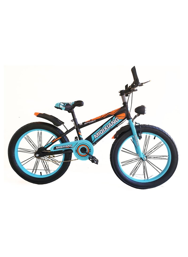 Children Bicycle 20 inch for Age 7-10 Years with Headlight Blue Orange