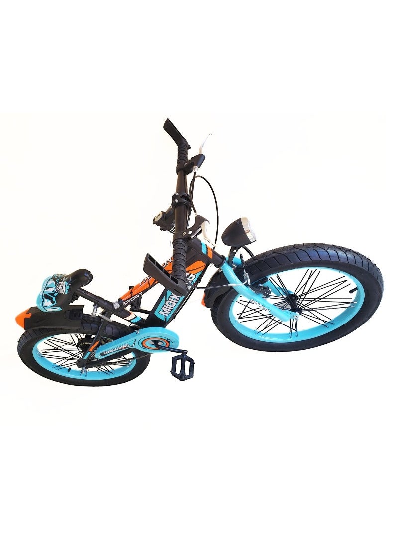 Children Bicycle 20 inch for Age 7-10 Years with Headlight Blue Orange