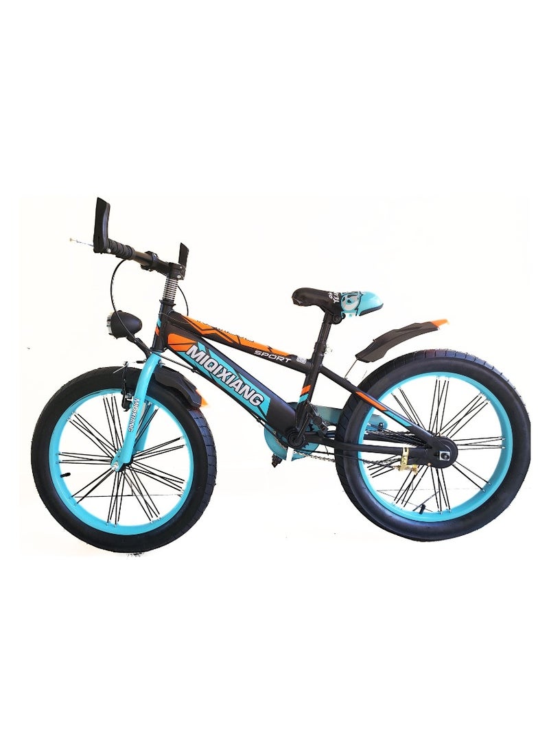 Children Bicycle 20 inch for Age 7-10 Years with Headlight Blue Orange