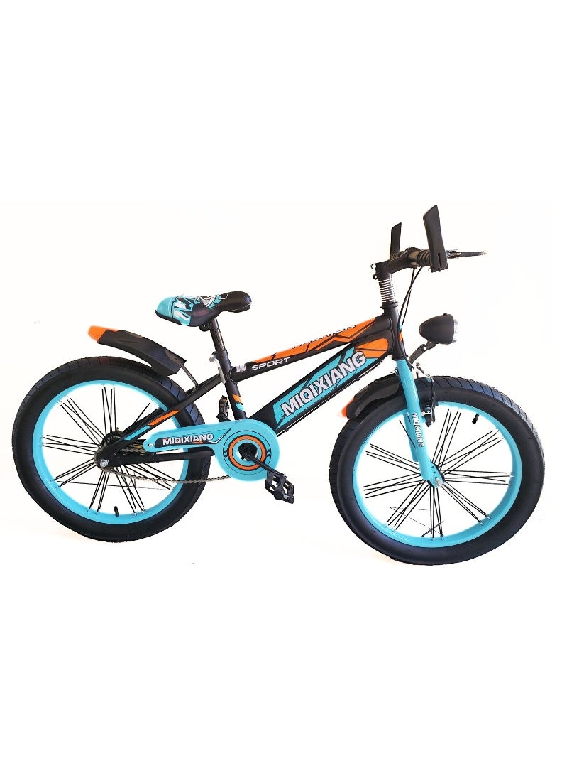 Children Bicycle 20 inch for Age 7-10 Years with Headlight Blue Orange