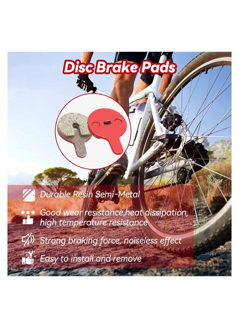 8 Pairs Bike Brake Pads, Metal Bicycle Disc Brake Pads, BB5 M446 Electric Bike Disc Brake Pad, Resin Semi-Metal Mountain Bike Oil Disc Brake Pad for Outdoor Cycling Mechanical Disc Brake Set